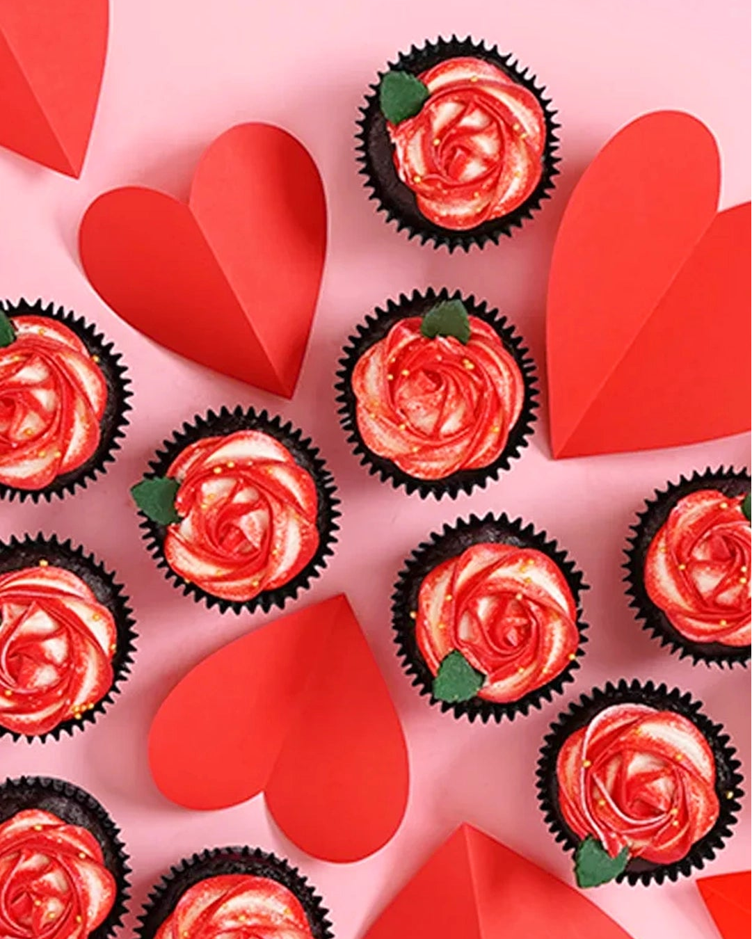 12 Valentine's Day Rose Cupcakes With Love Gift Box - (GF)