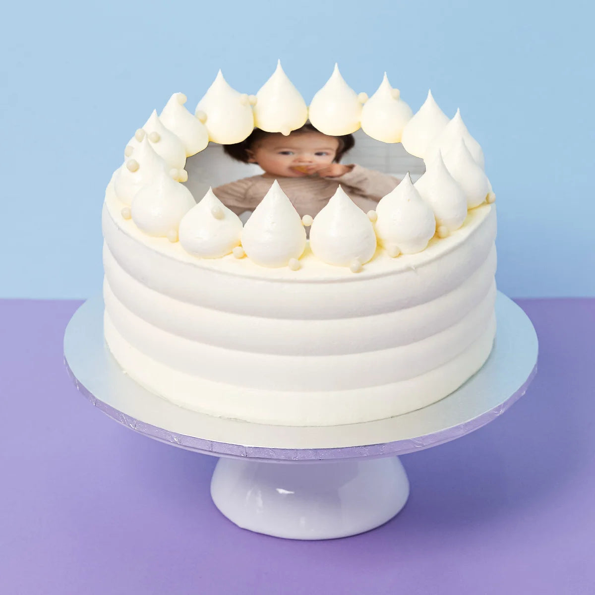 Vanilla cake with custom printed edible photo or image. Melbourne Next day delivery available