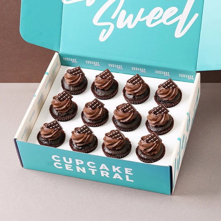 12 Double Chocolate Cupcake Gift Box (GF) - Cupcake Central