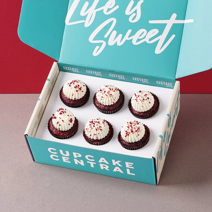 6 Red Velvet Cupcake Gift Box (GF) - Cupcake Central