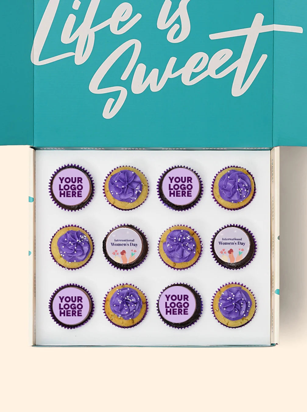 12 International Women's Day Custom Logo Cupcake Gift Box