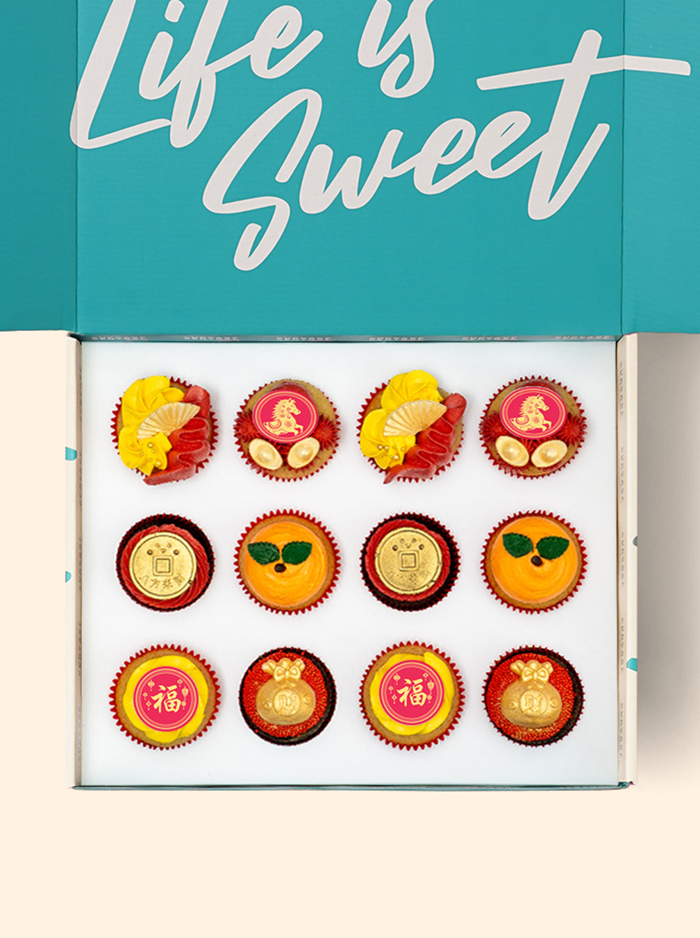 12 Lunar New Year Cupcake Gift Box