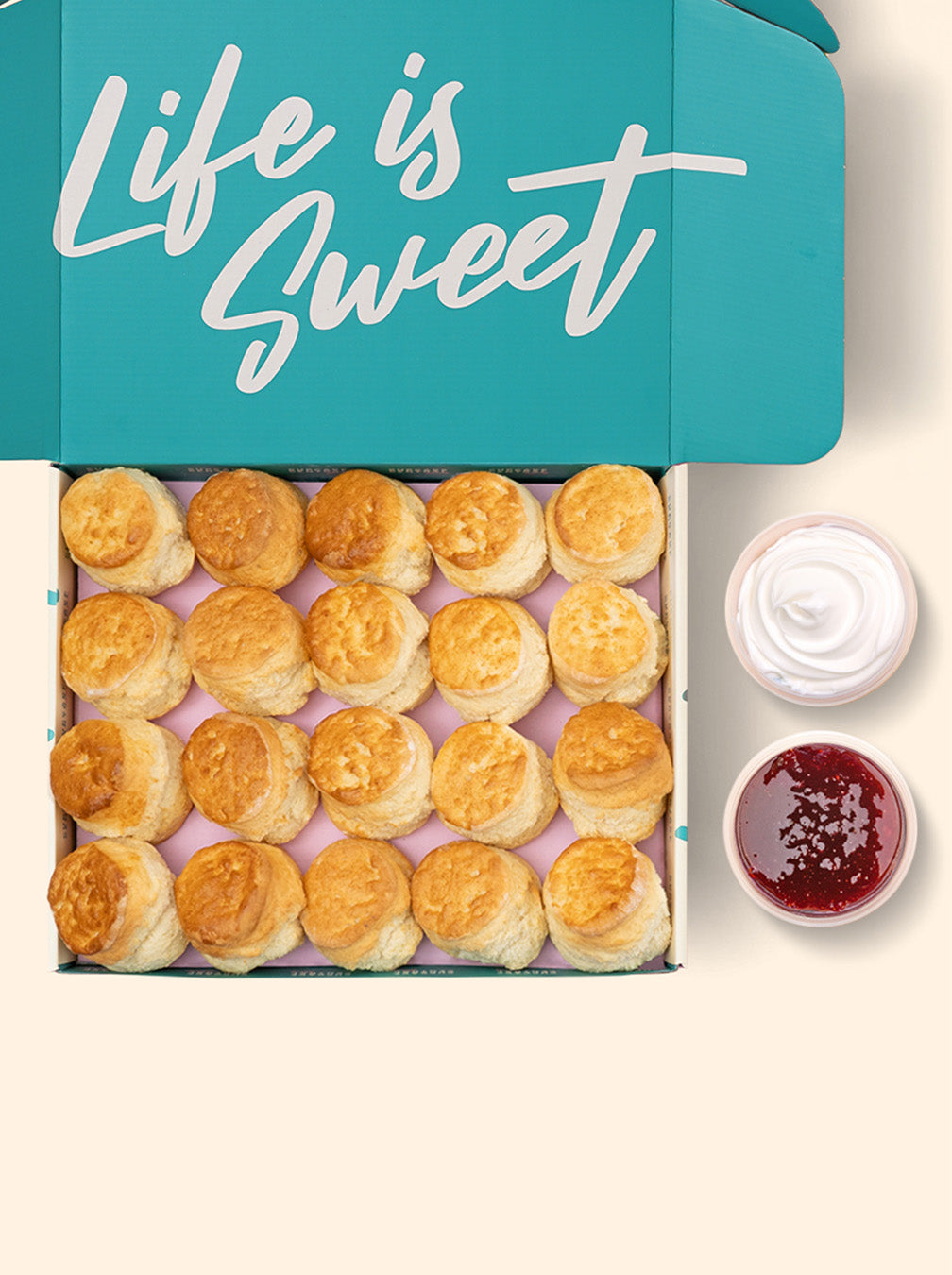Scones for morning tea. Perfect for Corporate catering and catering meetings. Scones with sweet raspberry jam and Chantilly cream. Best scones in Melbourne.