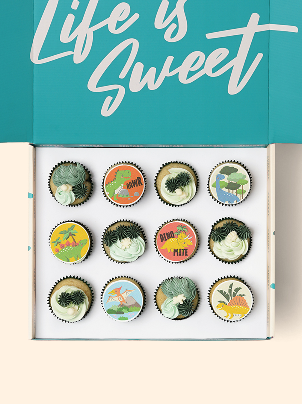12 Dinosaur Cupcake Gift Box