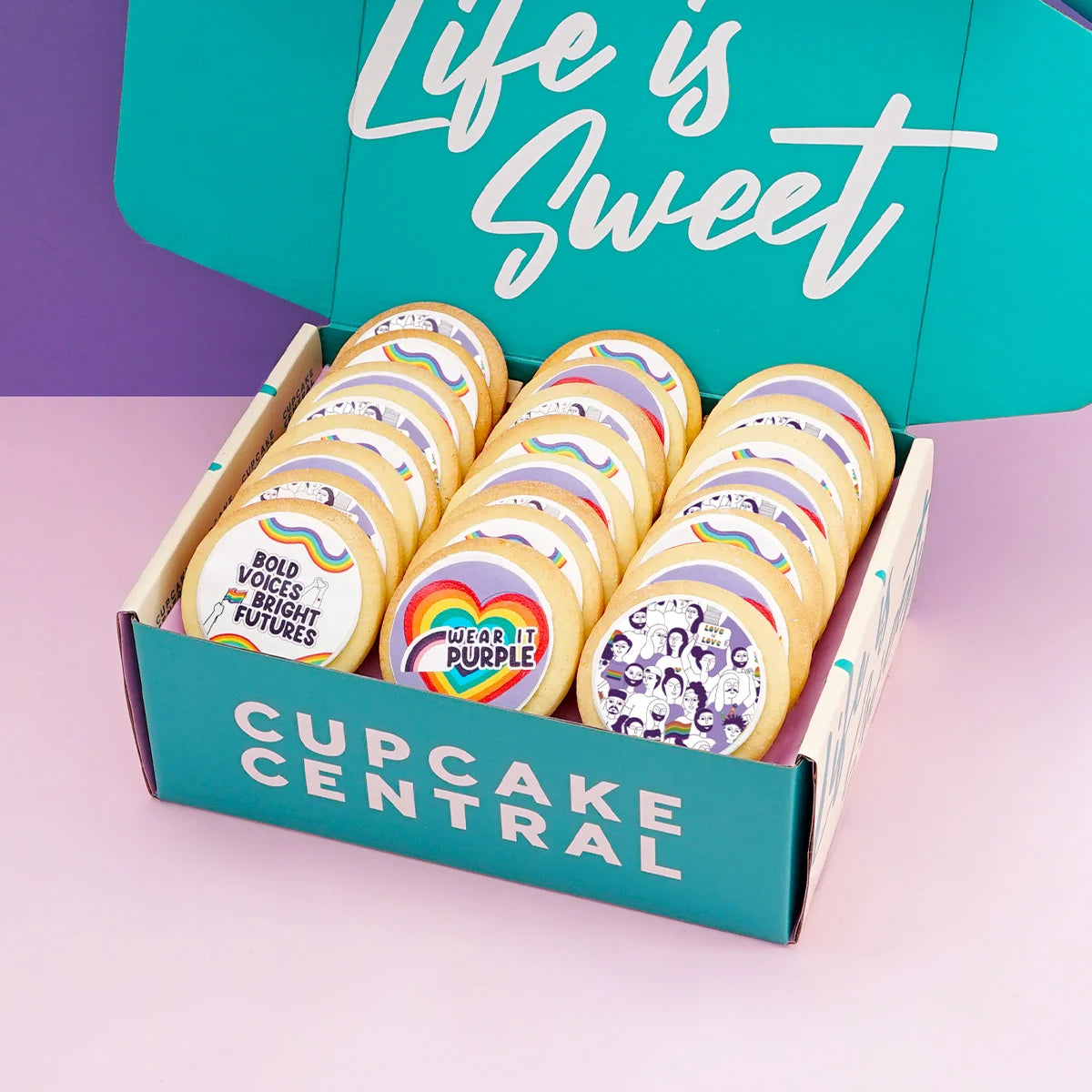 24 Wear It Purple Shortbread Gift Box - Cupcake Central