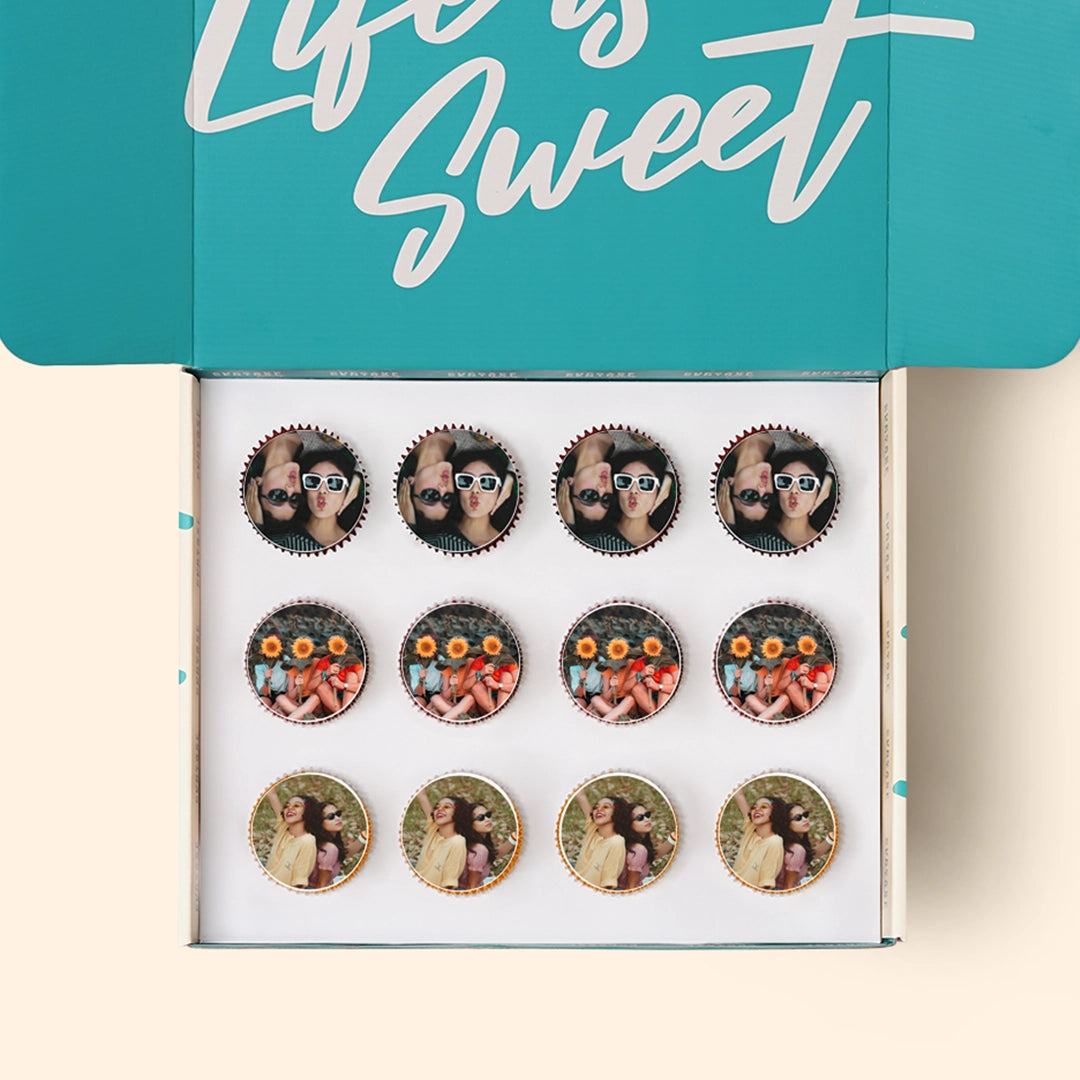 Personalised photo cupcakes with edible logo prints Melbourne