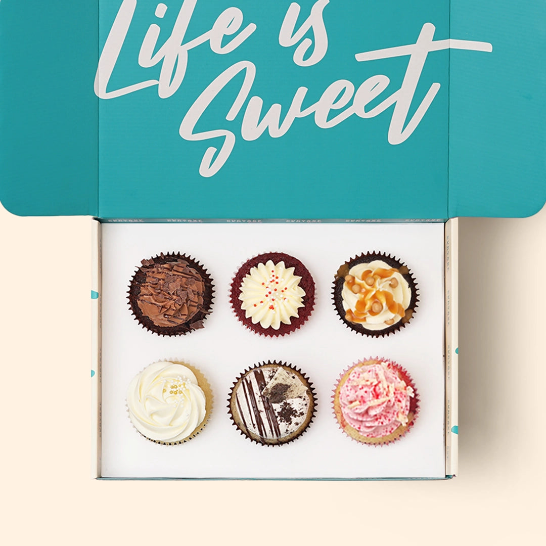 6 Assorted Cupcake Gift Box