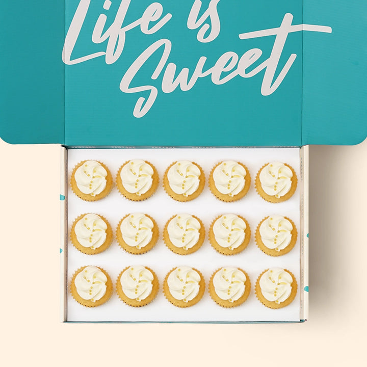 15 Vanilla Vanilla Mini Cupcake Gift Box - Cupcake Central