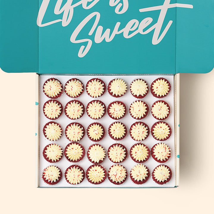 30 Red Velvet Mini Cupcake Gift Box - Cupcake Central