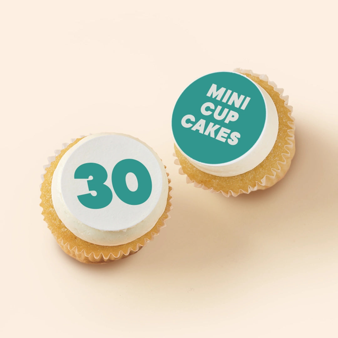 30 Mini Cupcakes with Edible Logos Gift Box