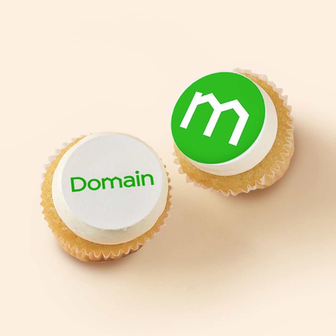 30 Mini Cupcakes with Edible Logos Gift Box