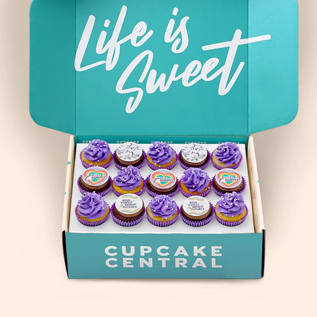 15 Wear It Purple Mini Cupcake Gift Box (VEGAN)