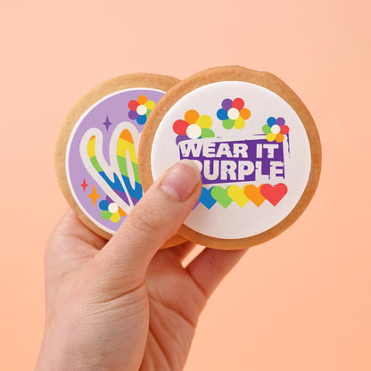 Wear It Purple - 12 Shortbread Cookie Box -  Cupcake Central
