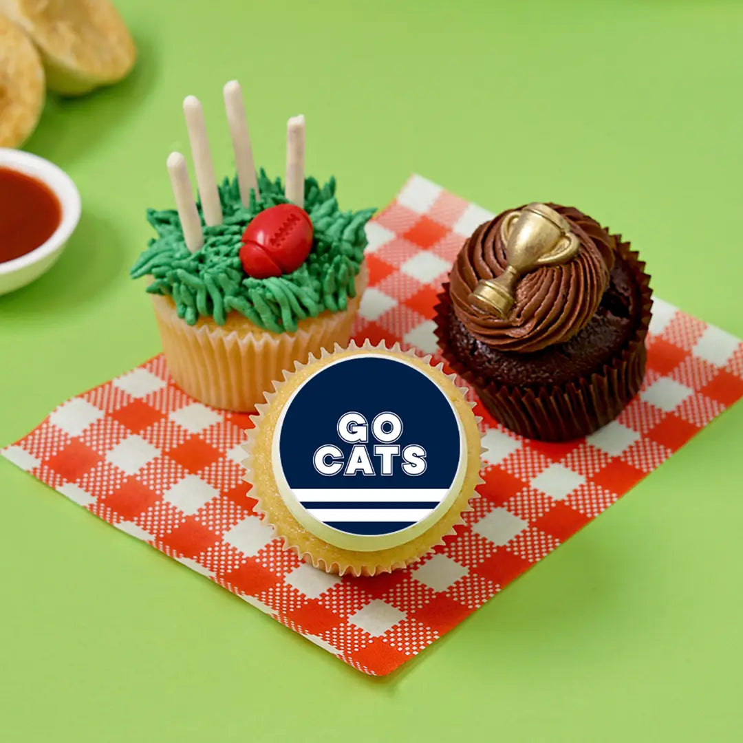 12 x GO CATS Footy Cupcake Gift Box