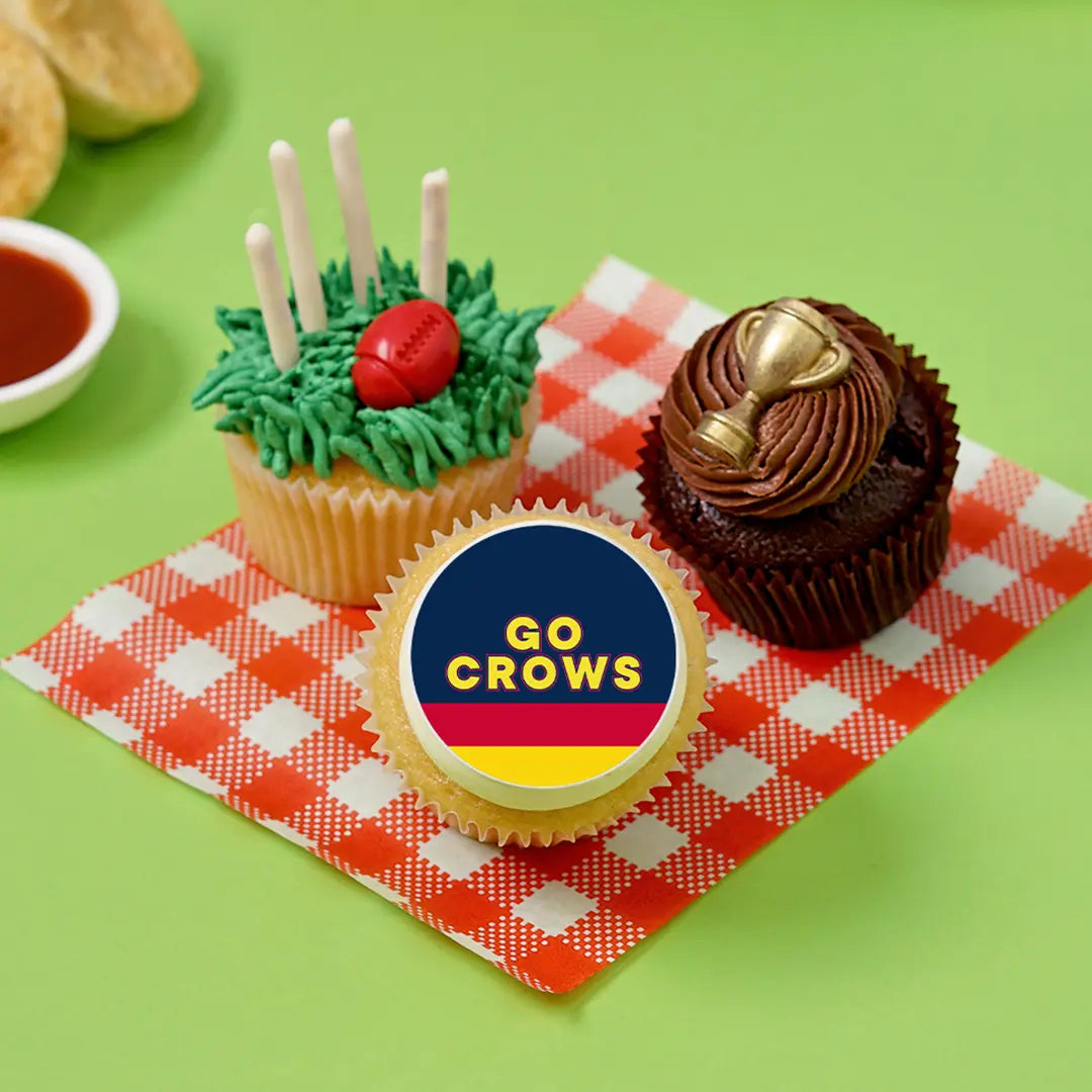 12 x GO CROWS Footy Cupcake Gift Box