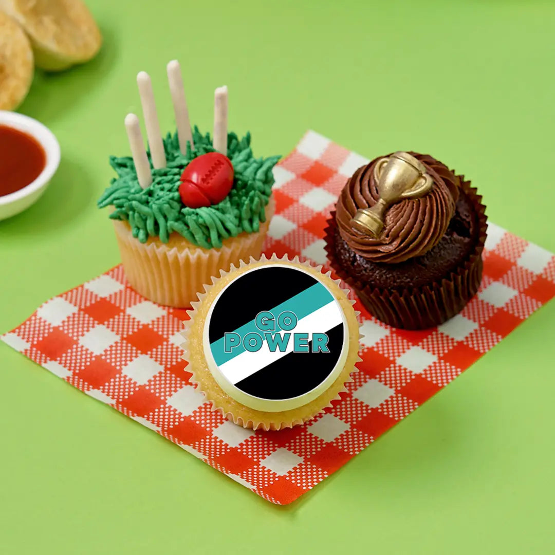 12 x GO POWER Footy Cupcake Gift Box