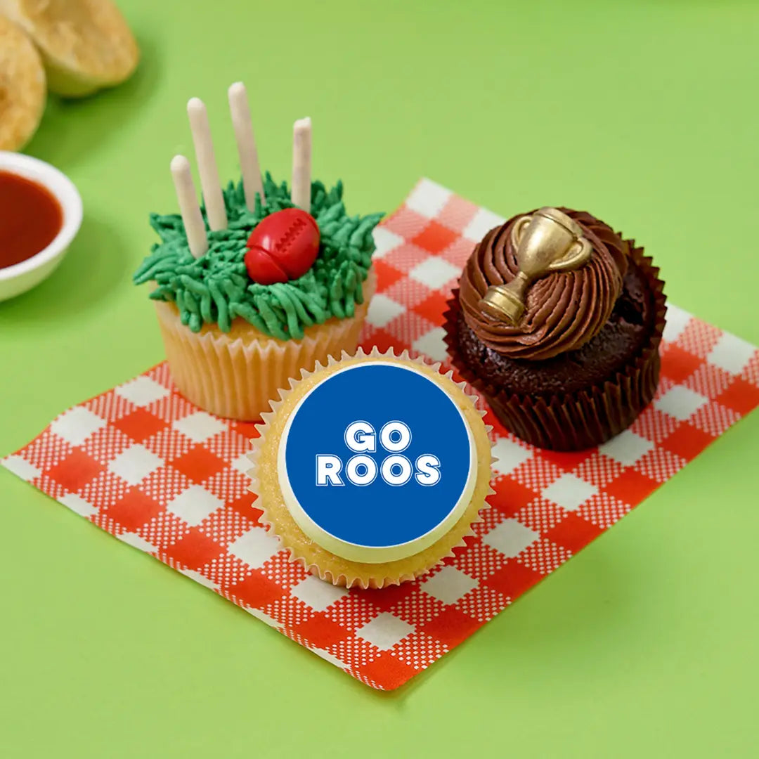 12 x GO ROOS Footy Cupcake Gift Box - Cupcake Central