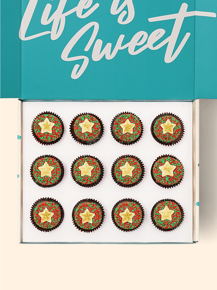 12 Christmas Cupcakes Gift Box (GF)