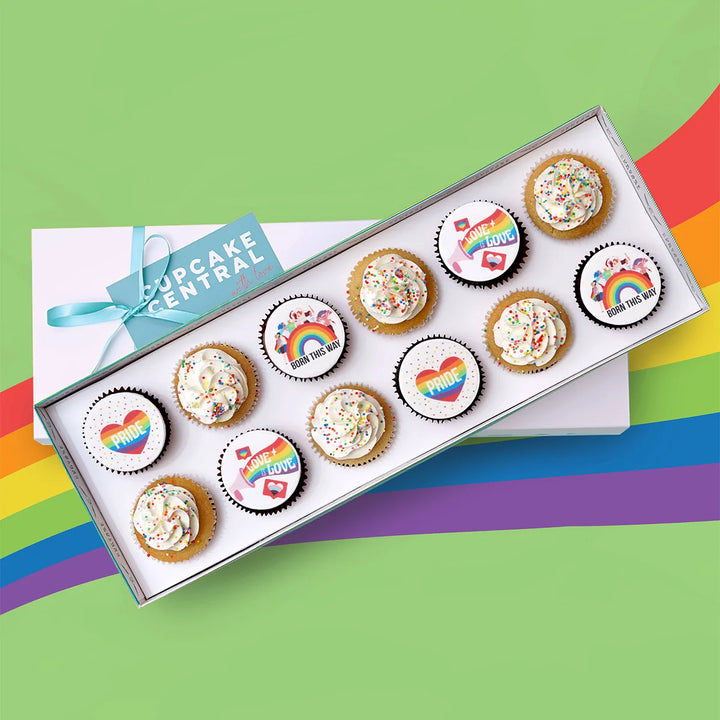 12 Love is Love! Pride Themed Cupcakes Gift Box (VEGAN) - Cupcake Central