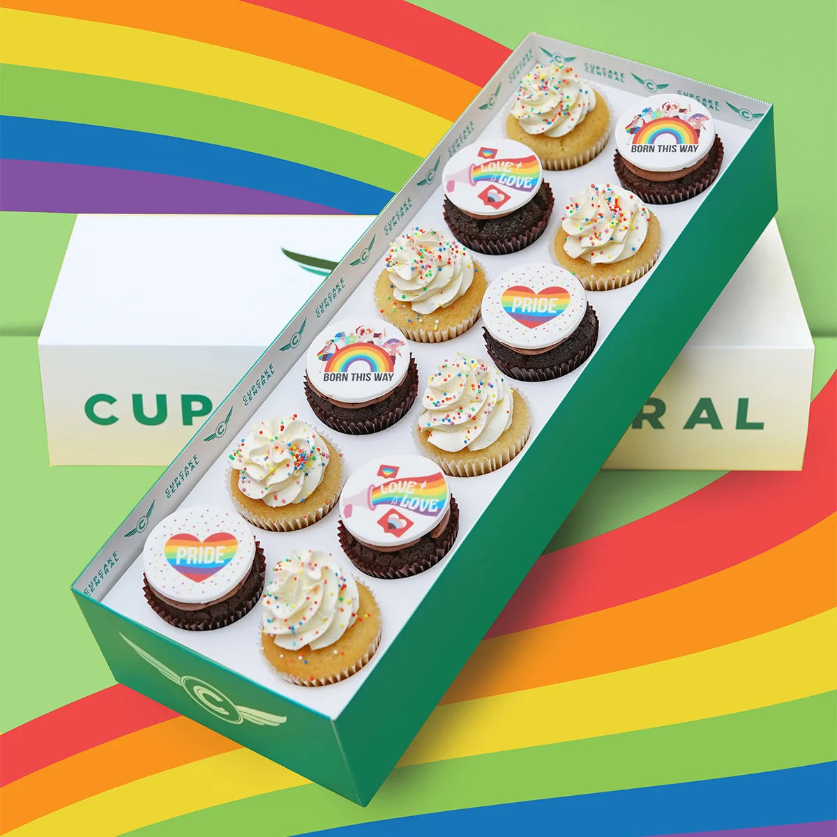 12 Love is Love! Pride Themed Cupcakes Gift Box (VEGAN) -  Cupcake Central