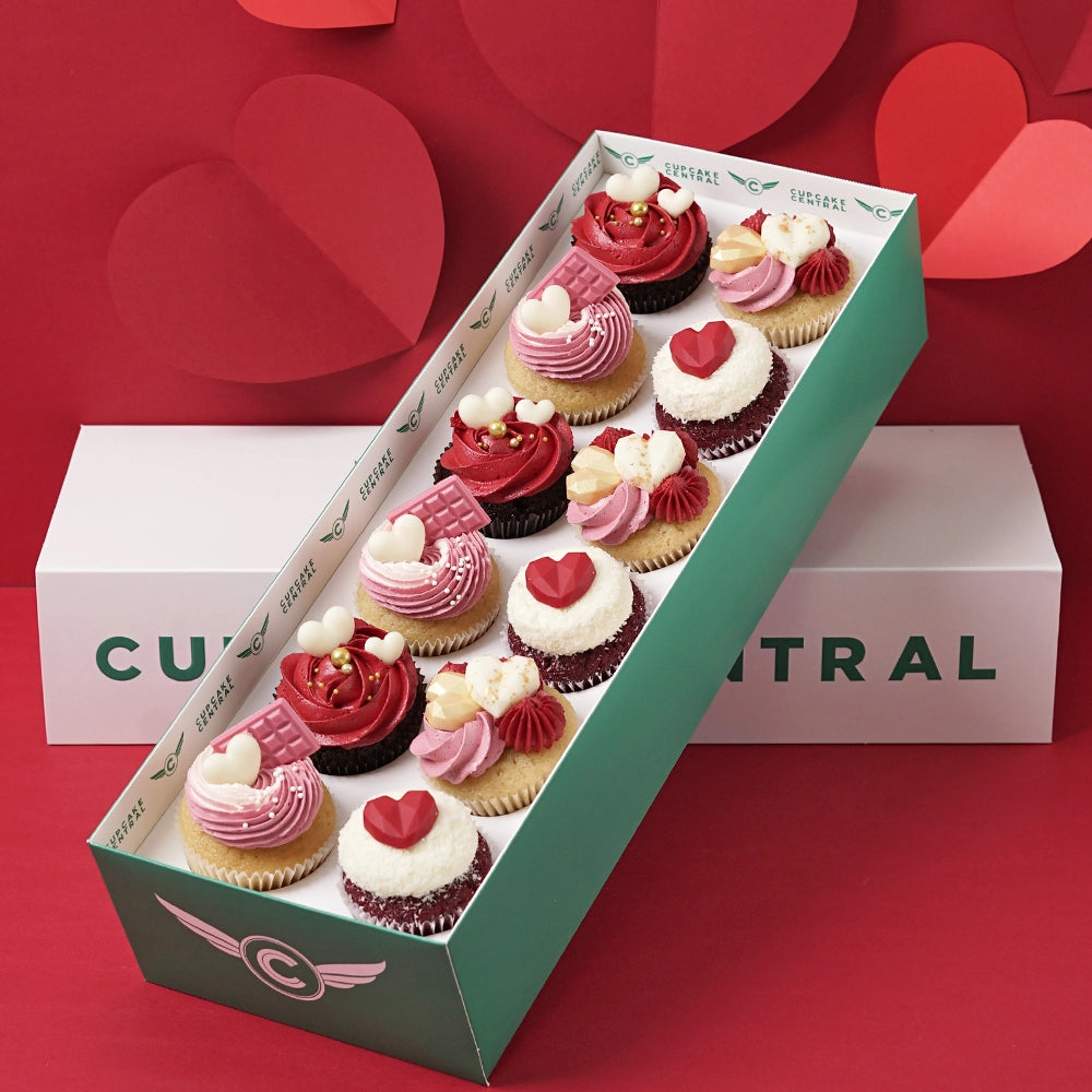12 Valentine's Day Love Hearts Cupcake Gift Box Cupcake Central