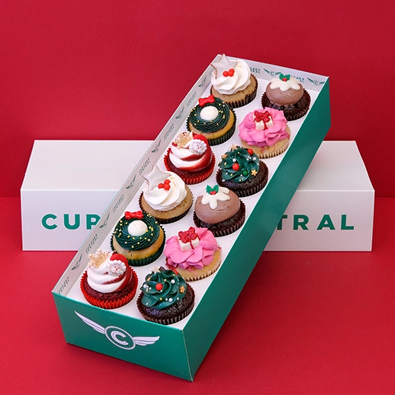 12 Christmas Cupcakes Gift Box -  Cupcake Central