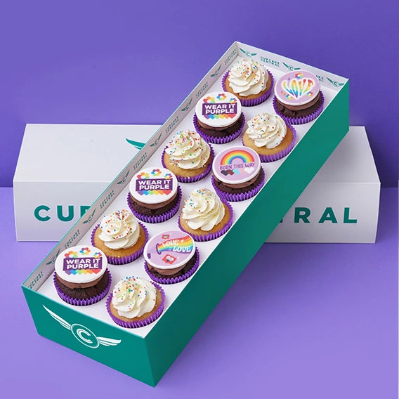 Wear it Purple - 12 Cupcake Gift Box -  Cupcake Central