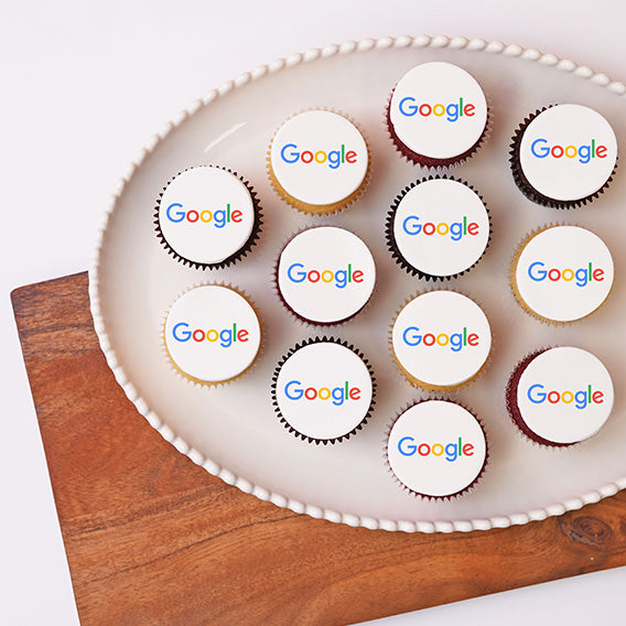 Logo cupcakes for corporate gifting, corporate catering with delivery across Melbourne.
