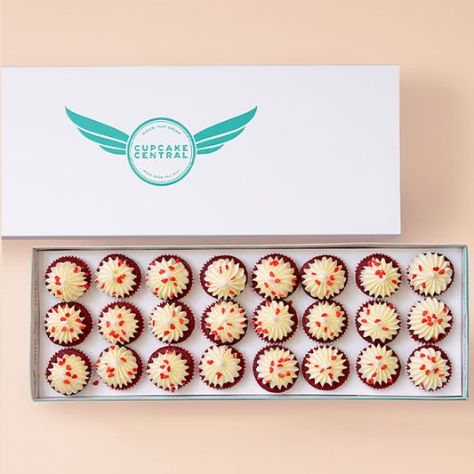 24 Red Velvet Mini Cupcake Gift Box -  Cupcake Central