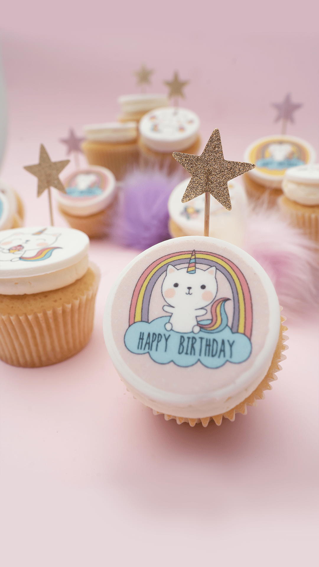 Caticorn Themed Cupcakes - Gift Box (VEGAN) - Cupcake Central