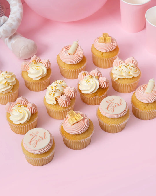 40 It's a GIRL! Baby Shower Mini Cupcake Catering Box