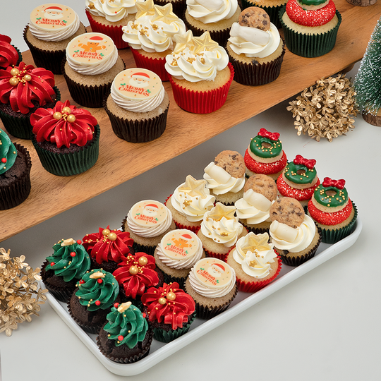 30 Christmas Mini Cupcakes Gift Box