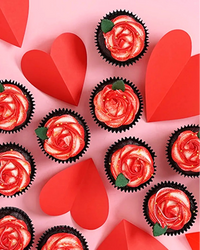 12 Valentine's Day Rose Cupcakes With Love Gift Box - (GF)