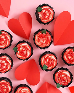 12 Valentine's Day Rose Cupcakes With Love Gift Box - (GF)
