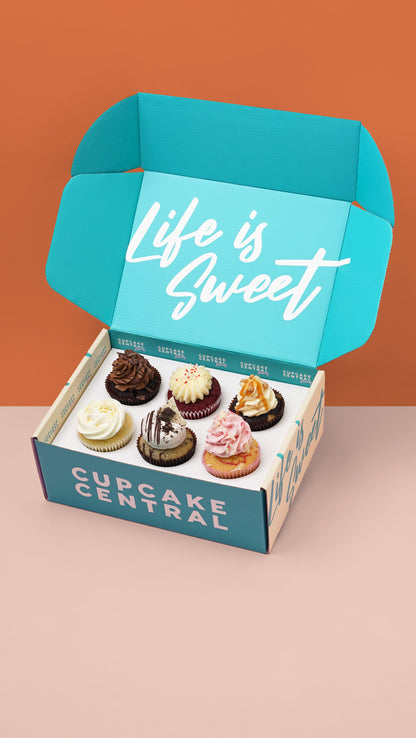 6 Assorted Cupcake Gift Box