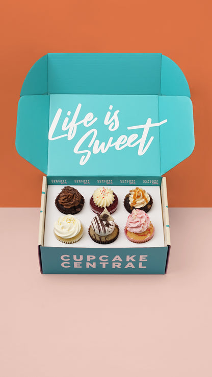 6 Assorted Cupcake Gift Box