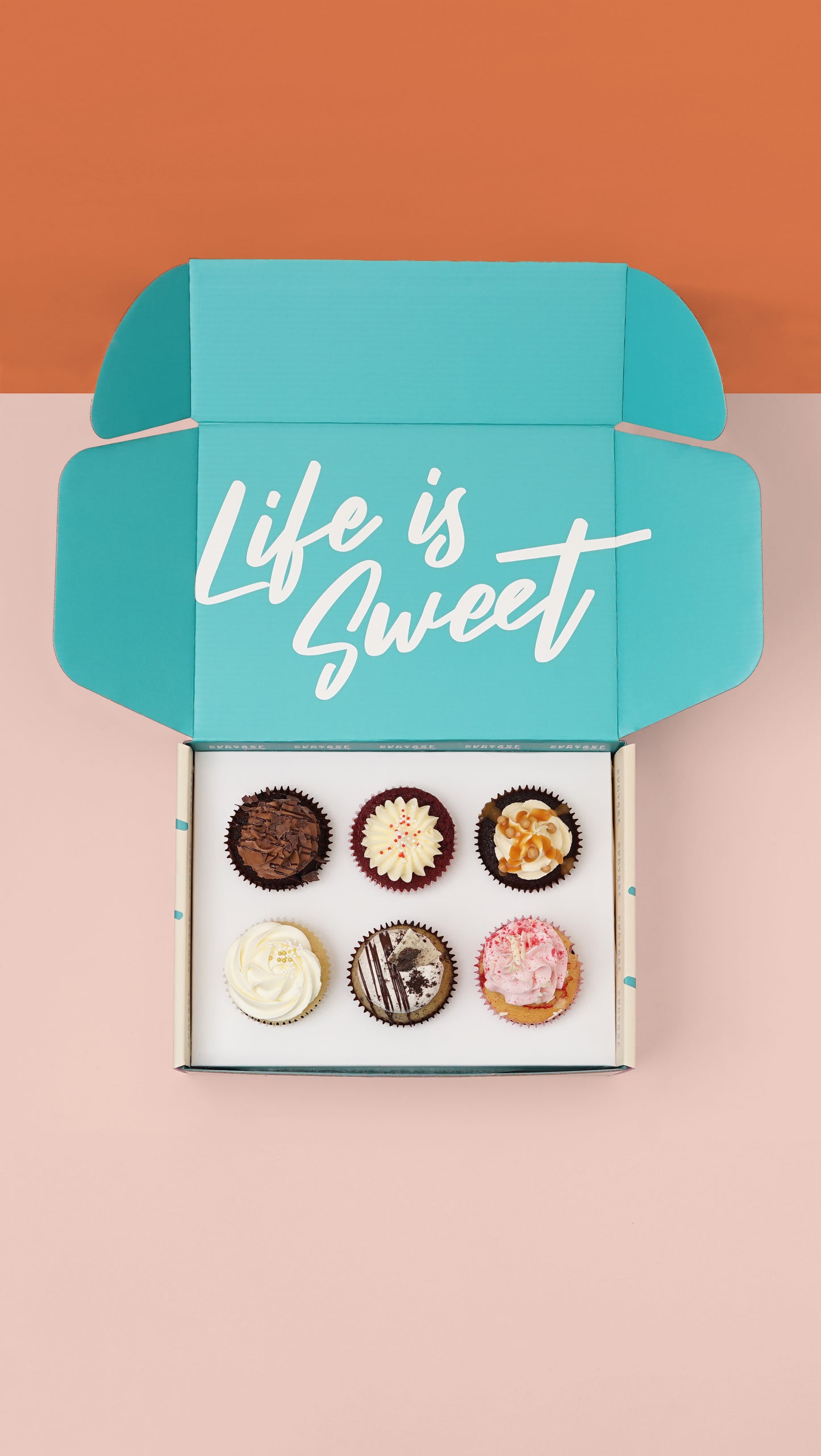 6 Assorted Cupcake Gift Box
