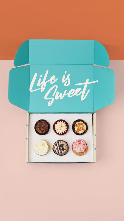 6 Assorted Cupcake Gift Box