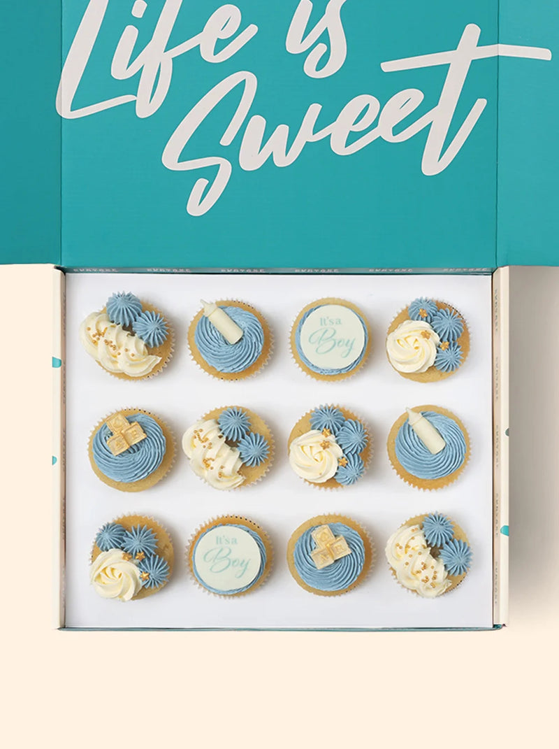 12 It's a BOY! Baby Shower Cupcake Gift box