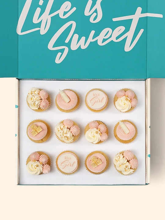 12 It's a GIRL! Baby Shower Cupcake Gift box