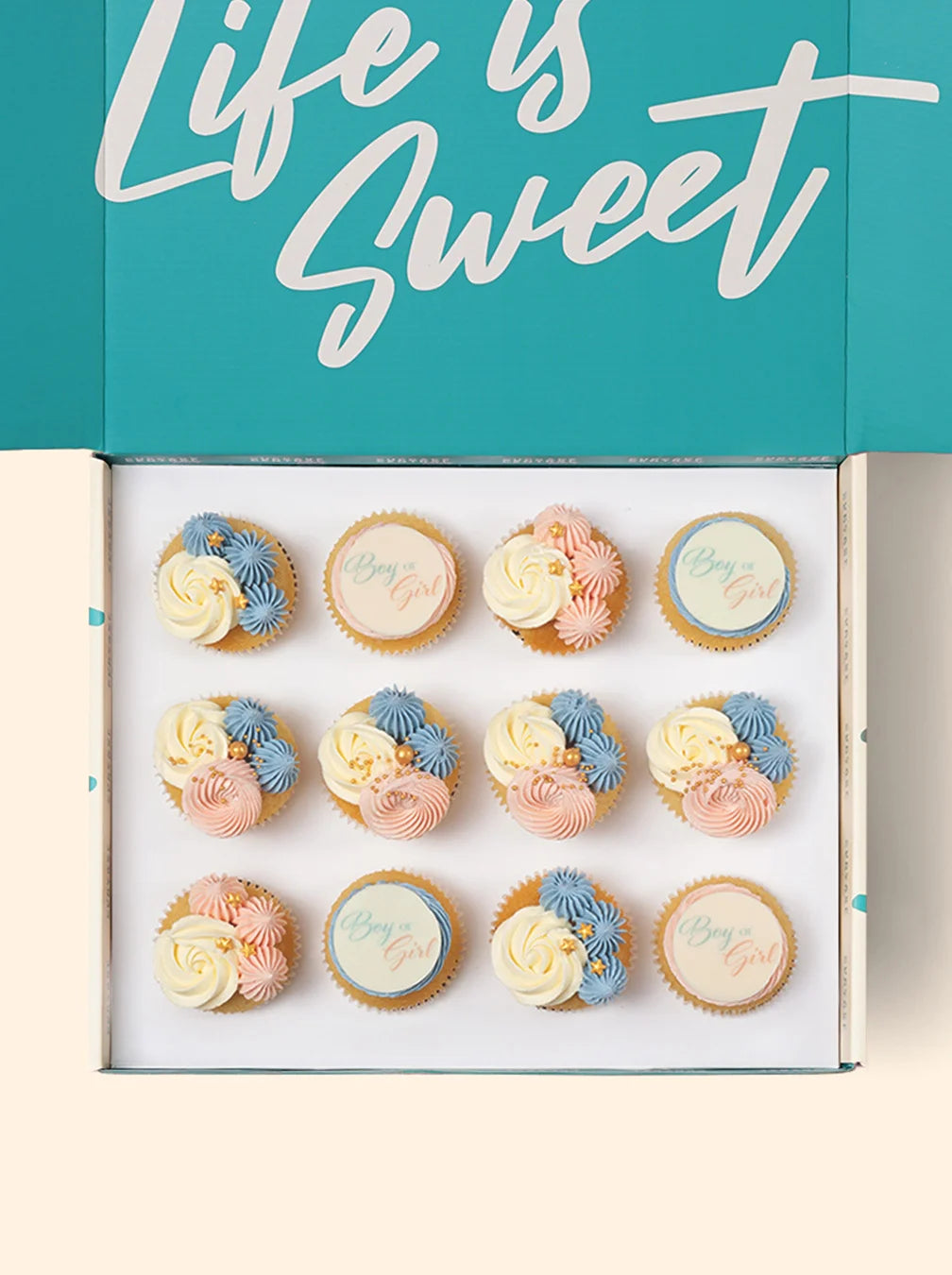 12 Baby Shower Cupcake Gift Box