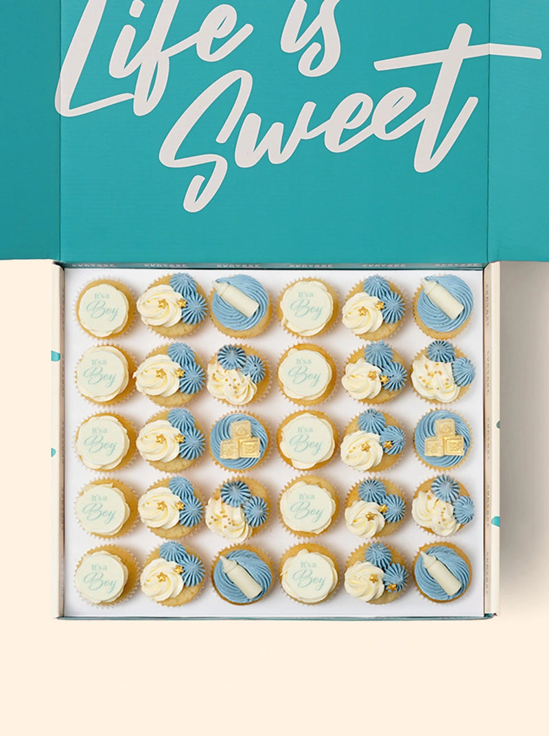 30 It's a BOY! Baby Shower Mini Cupcake Gift Box