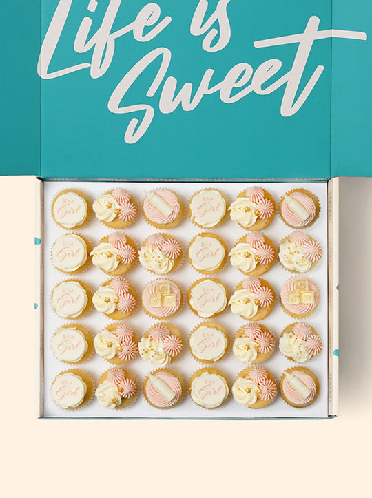 30 It's a GIRL! Baby Shower Mini Cupcake Gift Box