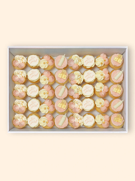 40 It's a GIRL! Baby Shower Mini Cupcake Catering Box