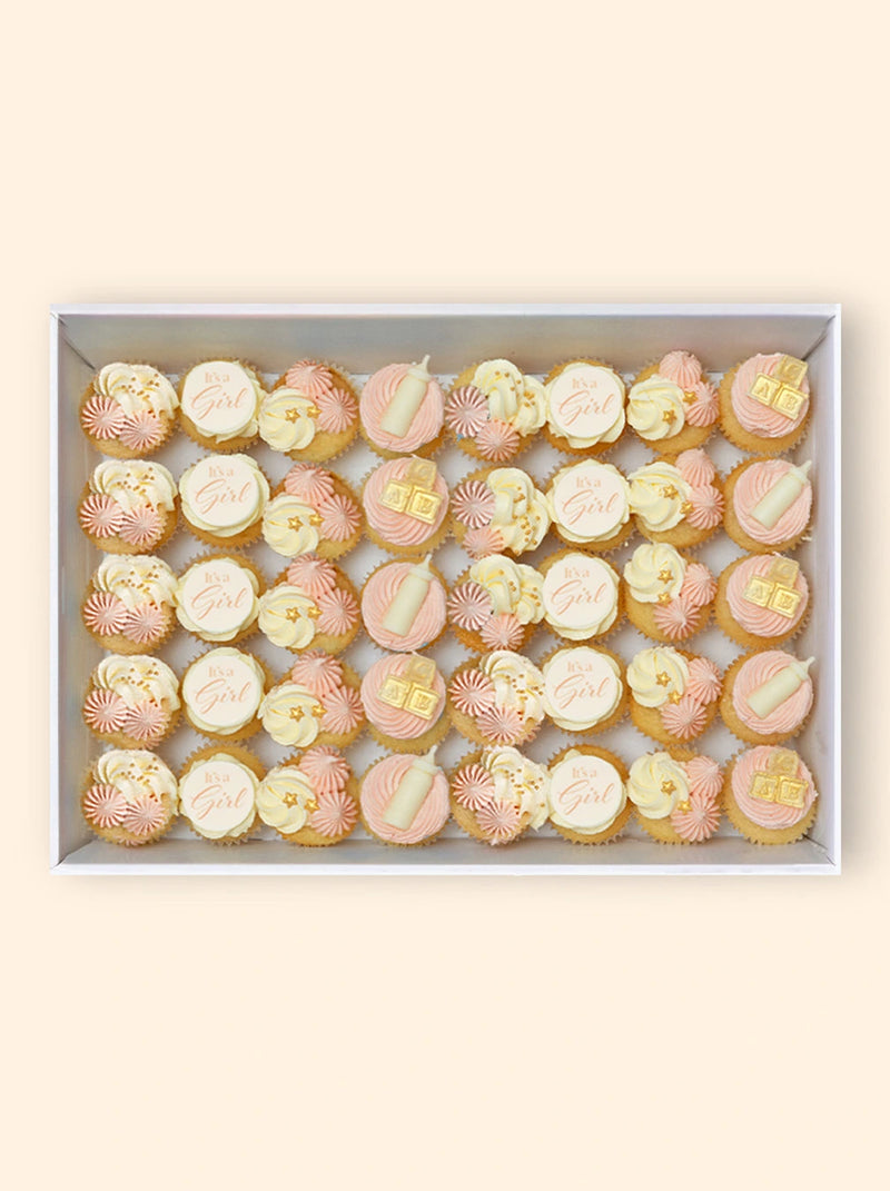 40 It's a GIRL! Baby Shower Mini Cupcake Catering Box