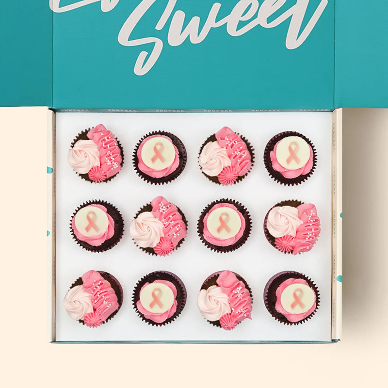 12 Breast Cancer Awareness Cupcake Gift Box - (GF)