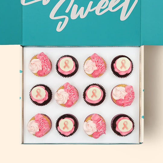 12 Breast Cancer Awareness Cupcake Gift Box - (V)