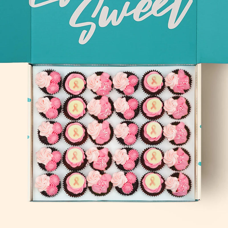 30 Breast Cancer Mini Cupcake Gift Box - (GF)