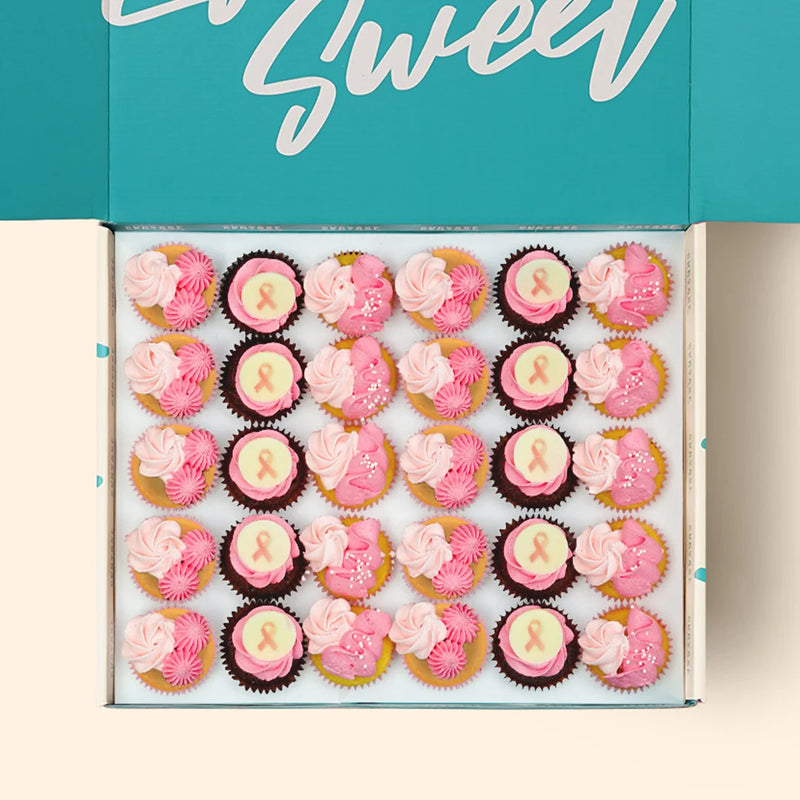 30 Breast Cancer Mini Cupcake Gift Box - (V)