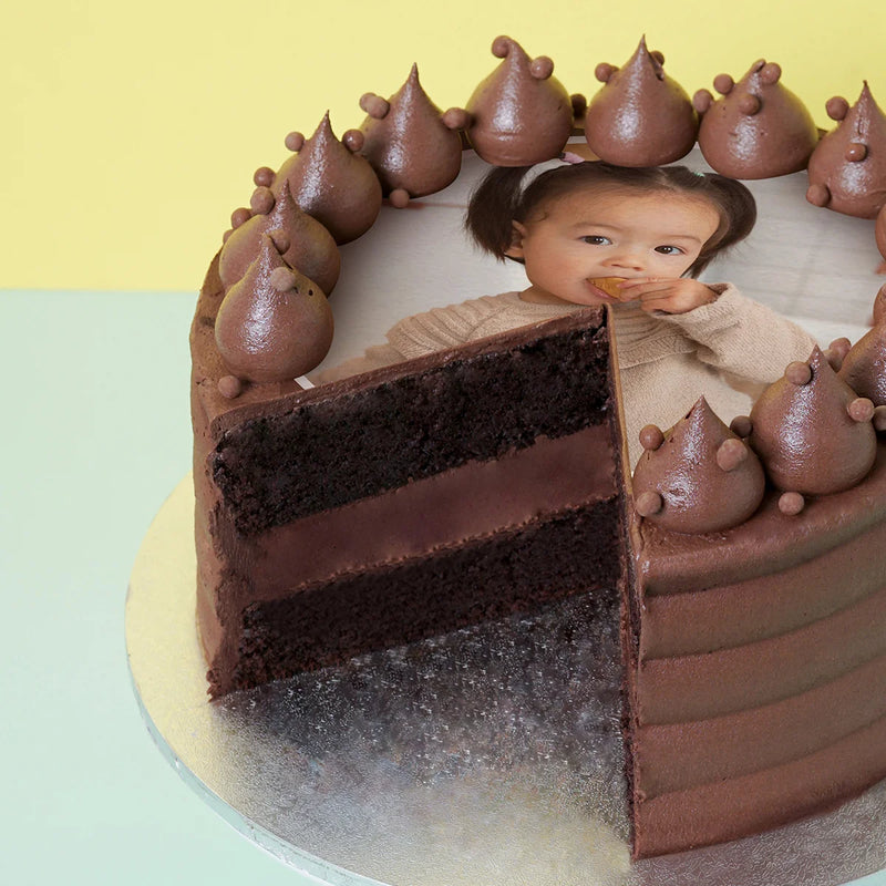 Personalised Chocolate Birthday custom photo cake. Funny photo cake for kids birthday. Melbourne delivery.